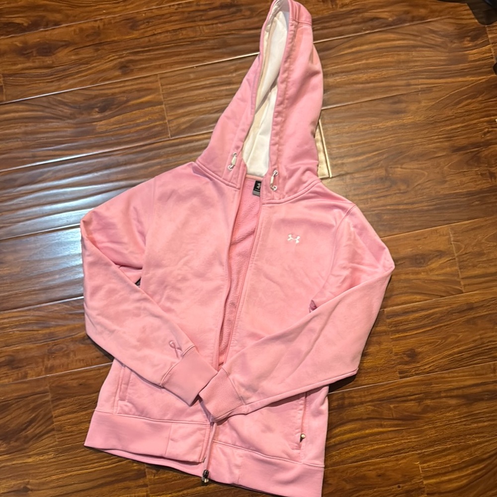 Pink Hooded Zip-Up Sweatshirt